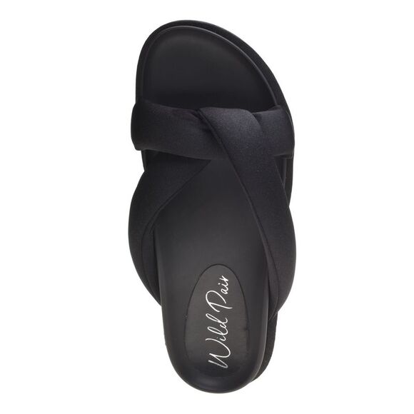 WILD PAIR Womens Black Puffer Sandals. Beck Slip On Slide Sandals 7 M - Picture 3 of 4